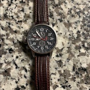 A leather watch